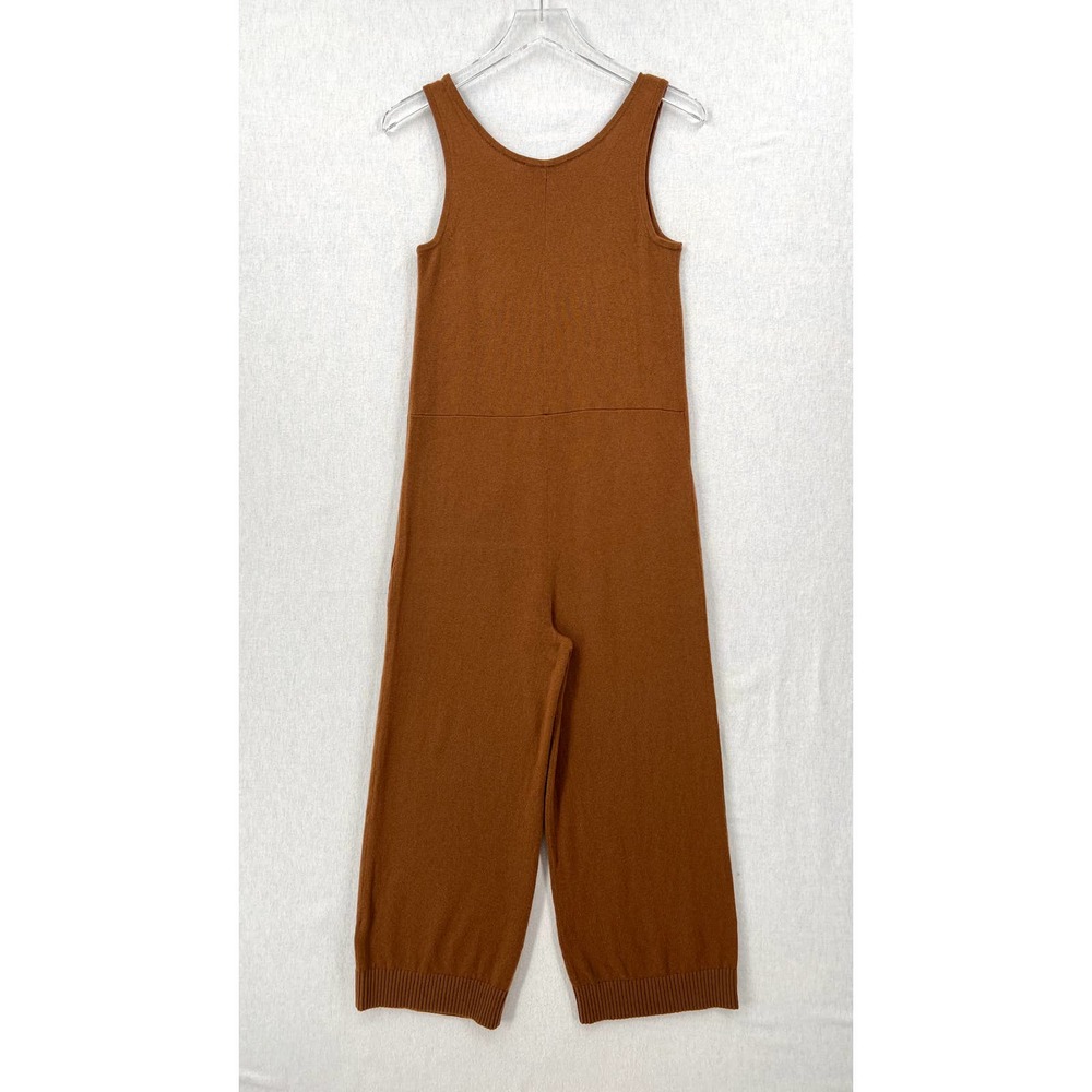 EVERLANE The Cashmere Jumpsuit Womens Small Brown Sleeveless Wide Strap Knit - Picture 5 of 16